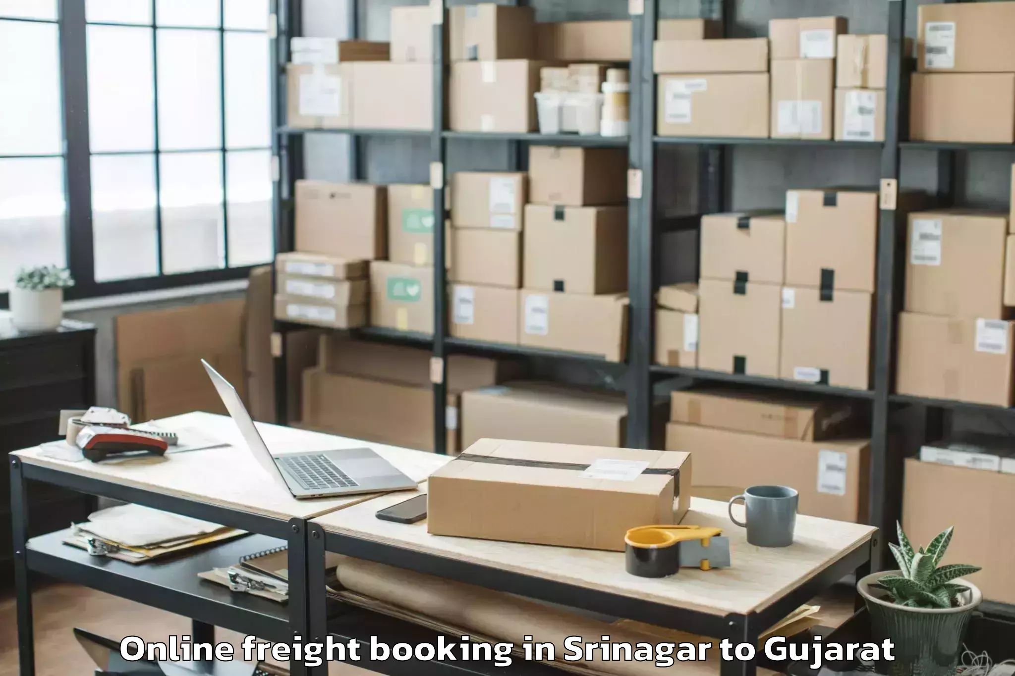 Reliable Srinagar to Jhagadia Online Freight Booking